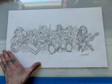 Load image into Gallery viewer, METALLICA "Ktulu Rise" Original art Blackline Ink on Cardstock (Framed) and sketches!