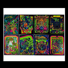 Load image into Gallery viewer, # Arcade blacklight mini portfoilio singles and sets! (screen printed)