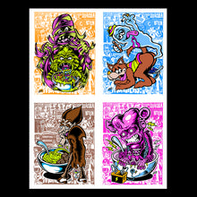 Load image into Gallery viewer, Cereal Monsters UV Blacklight Screen Print