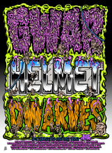 Load image into Gallery viewer, # GWAR Helmet Dwarves Tour Poster Screen Print UV Blacklight