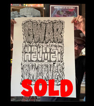 Load image into Gallery viewer, GWAR HELMET DWARVES Original Art! 2025 - 2 piece Ink on Cardstock 19x24" Signed