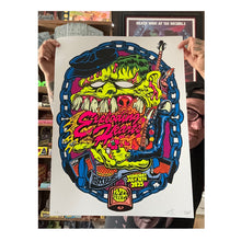 Load image into Gallery viewer, Exploding Hearts UV screenprint poster