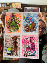Load image into Gallery viewer, Cereal Monsters UV Blacklight Screen Print