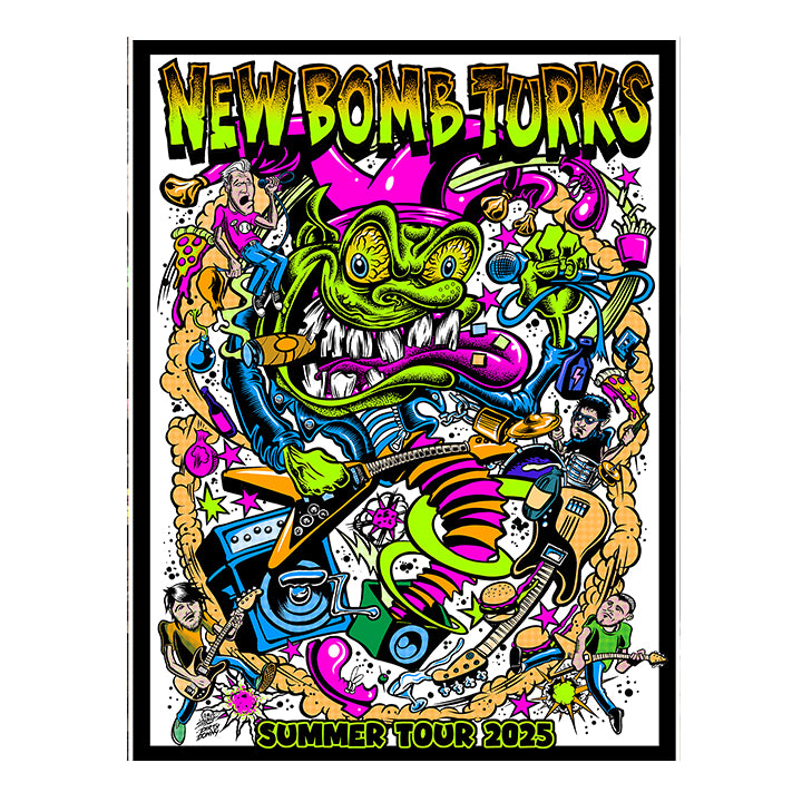 New Bomb Turks summer 2025 tour UV screenprint poster – official