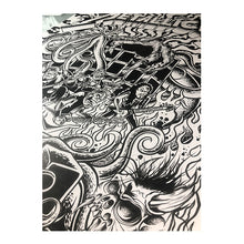 Load image into Gallery viewer, METALLICA "Ktulu Rise" Original art Blackline Ink on Cardstock (Framed) and sketches!