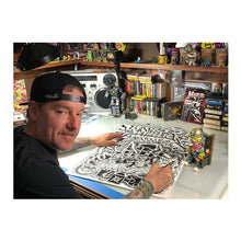 Load image into Gallery viewer, METALLICA "Ktulu Rise" Original art Blackline Ink on Cardstock (Framed) and sketches!