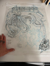 Load image into Gallery viewer, METALLICA "Ktulu Rise" Original art Blackline Ink on Cardstock (Framed)  and sketches!
