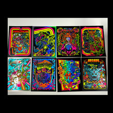 Load image into Gallery viewer, # Arcade blacklight mini portfoilio singles and sets! (screen printed)
