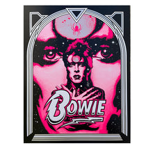 Load image into Gallery viewer, Bowie Screen Print 2 editions of 35 (with UV pink and metallic ink) 18x24

