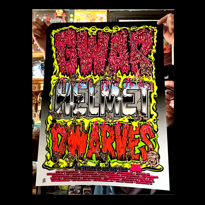 # GWAR Helmet Dwarves Tour Poster Screen Print UV Blacklight