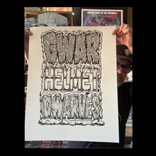 Load image into Gallery viewer, # GWAR HELMET DWARVES Original Art! 2025 -  2 piece Ink on Cardstock 19x24&quot; Signed
