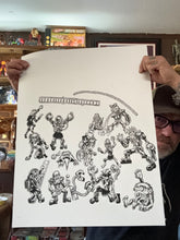 Load image into Gallery viewer, # GWAR HELMET DWARVES Original Art! 2025 -  2 piece Ink on Cardstock 19x24&quot; Signed

