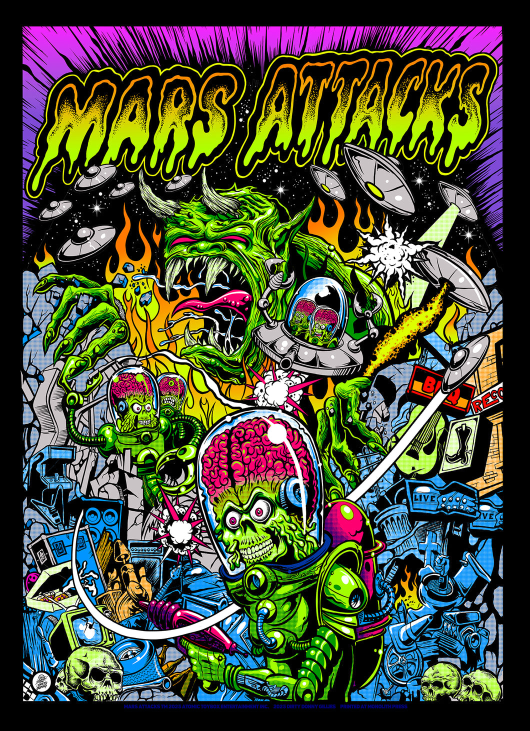 # Mars Attacks PREORDER Blacklight UV Screenprint Poster