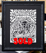 Load image into Gallery viewer, # METALLICA "Ktulu Rise" Original art Blackline Ink on Cardstock (Framed)  and sketches!
