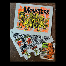 Load image into Gallery viewer, MONSTERS Halloween power set! Print Colab with Jim Madison!
