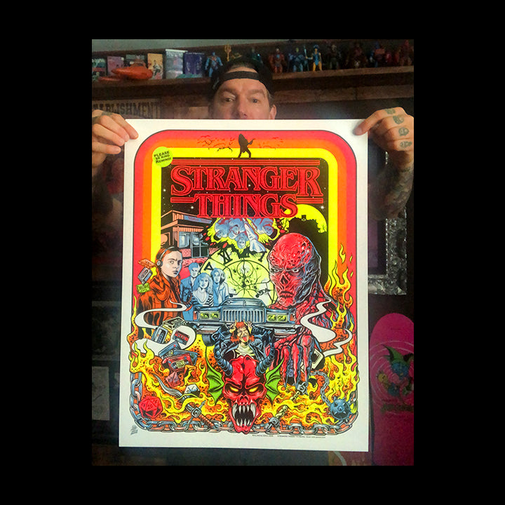 シルクスクリーンポスター DIRTY DONNY バンドポスター STRANGER THINGS official limited blacklight screen printed