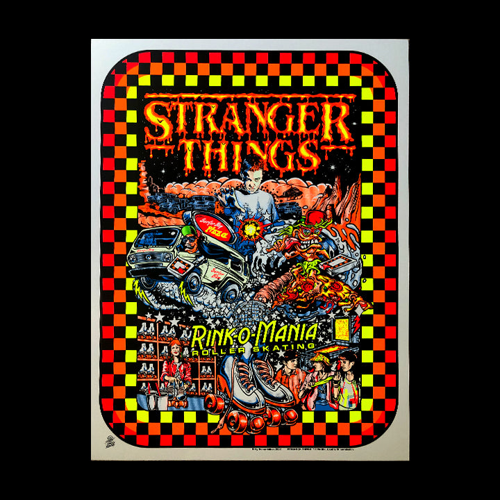 1 STRANGER THINGS official limited blacklight screen printed
