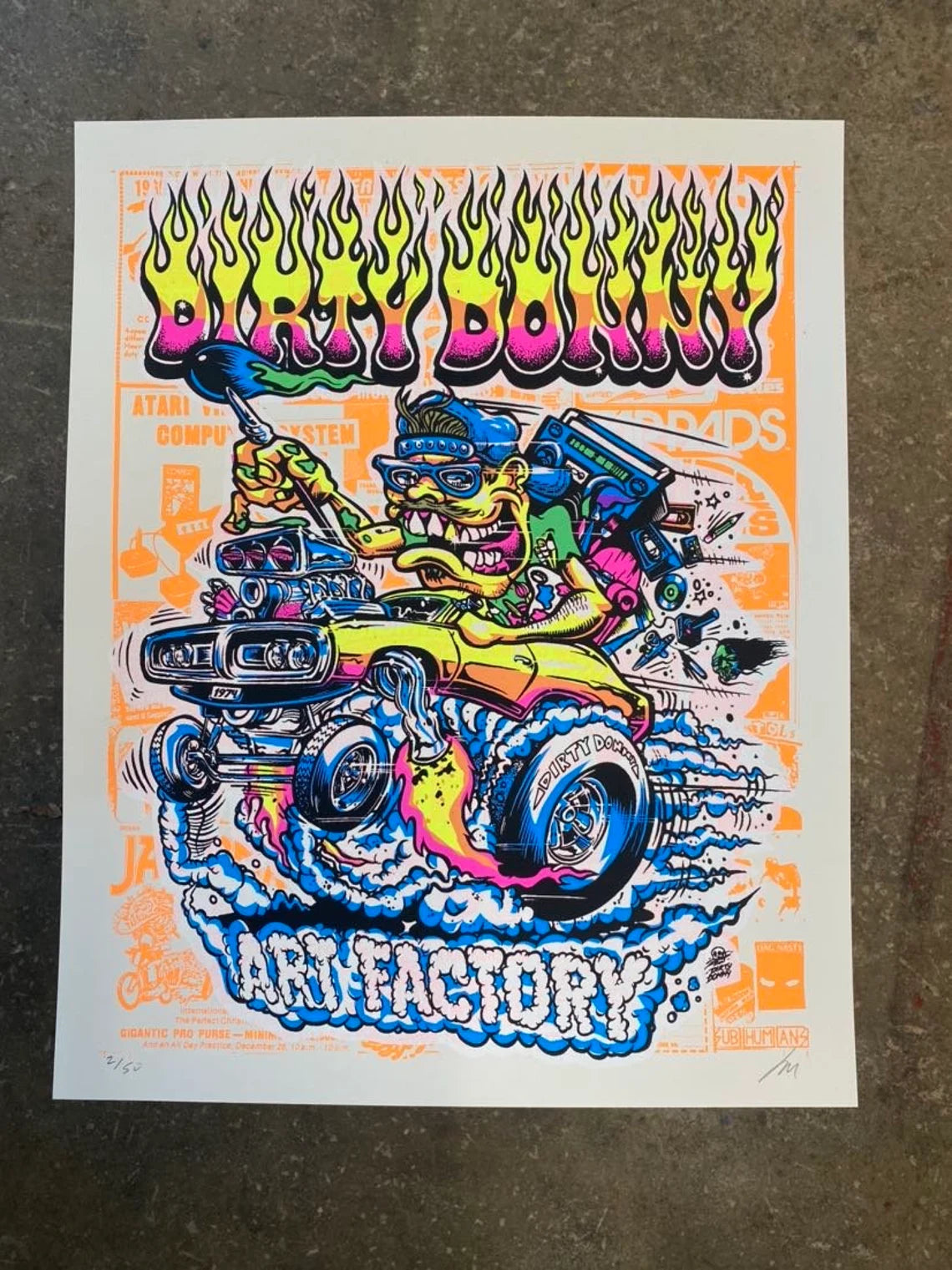 シルクスクリーンポスター DIRTY DONNY バンドポスター ロックポスター