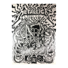 Load image into Gallery viewer, METALLICA &quot;Ktulu Rise&quot; Original art Blackline Ink on Cardstock 19x24&quot; Signed! Framed
