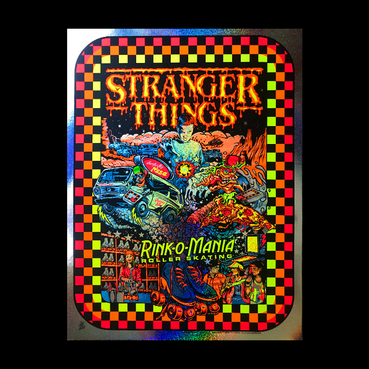 #2 STRANGER THINGS official limited blacklight screen printed poster